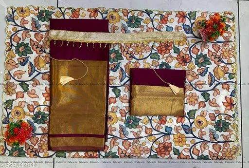 Trendy art silk half saree set for women, unstitched lehenga, choli, and embroidered dupatta with lace details, India origin