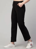 Cotton Lycra straight-leg pants in solid tiger style for women and girls, available in sizes 26-32 (W: 26-32, L: 38, H: 26-30)