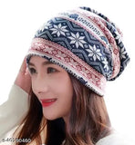 Stylish cotton skull beanie cap, wild patterned women's headwear for winter and fall