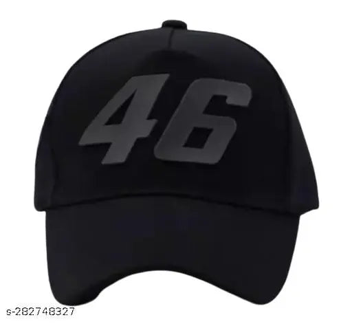 Black nylon baseball cap, AA 46 size, popular fashion choice for men