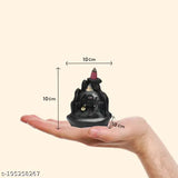 Poly resin Lord Shiva Adiyogi incense holder, 15 backflow cones. Indian spiritual accessory for home decor