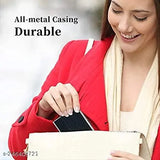 Stainless steel Sonrisa RFID blocking credit card holder, sleek design for travel, five compartments