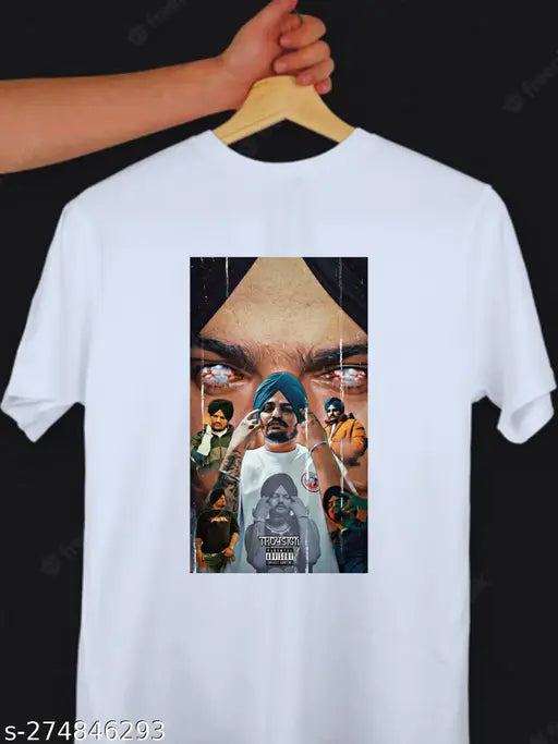 Vektek Moosewala Punjabi printed polyester t-shirt, striped design for men & boys under 99-199, casual wear perfect for sports