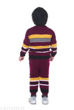 Purple striped wool sweater for kids, soft and cozy daily wear