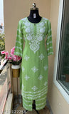 Embroidered rayon kurta with palazzo set, Chikankari work from India
