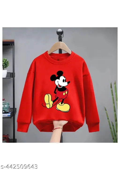 Playful printed cotton blend sweatshirt for kids, long sleeves, winter style and warmth, sizes 2-3 years to 7-8 years