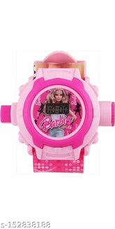 Pink digital Barbie projector watch with 24 grids, free size, Indian-made