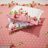 Attractive cotton floral fitted bedsheet with 2 pillow covers, fits up to 8" mattress by Vishal Traders. Elastic design ensures secure fit for summer use