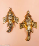 Gold-plated antique finish Ganesh idol, traditional decorative showpiece (3.5cm x 22cm x 13.5cm), ideal for housewarming, good luck, and Vastu