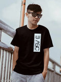 Black cotton blend men's printed round neck t-shirt, stylish fashionista regular fit with short sleeves