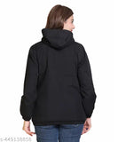 Women's long-sleeve polyester winter windcheater jacket, trendy design, regular fit