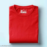 Red personalized polyester half-sleeve round neck t-shirt for men, printed with Cool Art design on display