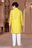Cotton blend solid-colored boys' kurta, perfect for parties, aged 2-15 years, Indian ethnic wear