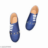 Blue synthetic ballerina shoes by Ballyfoots, stylish and comfortable for women & girls
