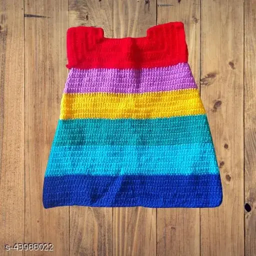 Wool colorblocked sweater for girls (6-12M, 9-12M, 12-18M, 0-1Y), Indian-made Princess Stylus design