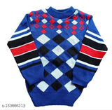 Wool full sleeve sweater and pant set for kids in solid design, keeping little ones cozy and warm during winter