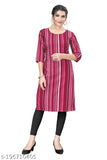 Best Quality American Crepe Printed Lining Kurta for Women - Three-Quarter Sleeves, ideal for all seasons. Comfort wear in Indian fashion