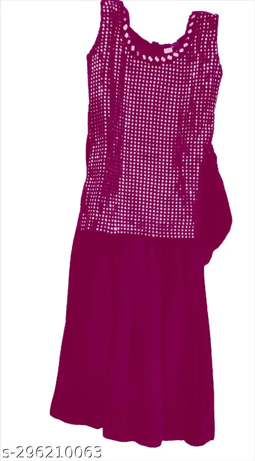 Girls' festive party Kurta Pyjama & Dupatta Set in embellished Georgette, sleeveless, vibrant colors for Indian partywear