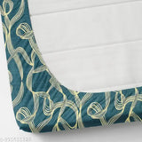 Soft, attractive glace cotton single fitted bedsheet with 1 pillow cover. Elastic, superfine abstract pattern. Ideal for adults during summer