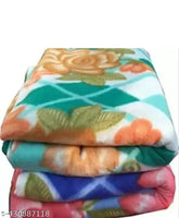Fleece floral-print blankets (2 pcs), best quality, Indian-made, stylish & beautiful design