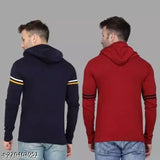 Striped polycotton long sleeve t-shirts (1 striped, 1 mass), Indian-made casual wear