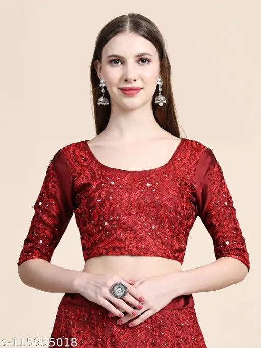 Stunning Taffeta Silk flared Semi-Stitched Net Lehenga Choli with Embroidered Top & Dupatta, ideal for women's special occasions