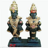 Gold-detailed Marble Vittal Rukmani Statue, 3 inch tall, perfect home decor