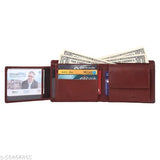 Genuine leather, RFID-protected men's wallet, 5 compartments, solid design, bi-fold closure, India origin