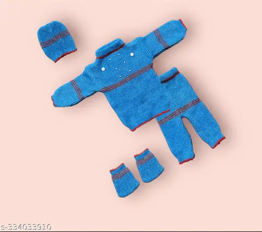 Woolen embellished net unisex sweater set, 0-3M to 3-6M sizes from India