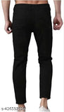 Men's black knee-cut denim pants, mid-rise, slim fit for men - stylish solid black jeans by India brand, 1 pair available in sizes 28 (waist 28, length 39, hip 30), 30 (waist 30, length 39, hip 32), and 32 (waist 32, length 39, hip 34)