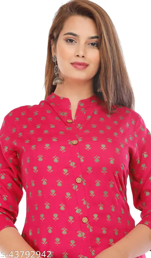 Rayon printed kurta and palazzo set, vibrant Indian fashion in rayon for plus sizes