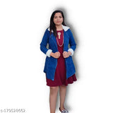 Blue denim jacket with dyed/washed pattern, long sleeves on a mannequin