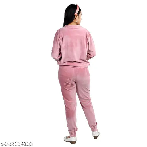 Aesthetics wool girls' night suit: long sleeve sweatshirt & pant set for winter, 2pcs, India