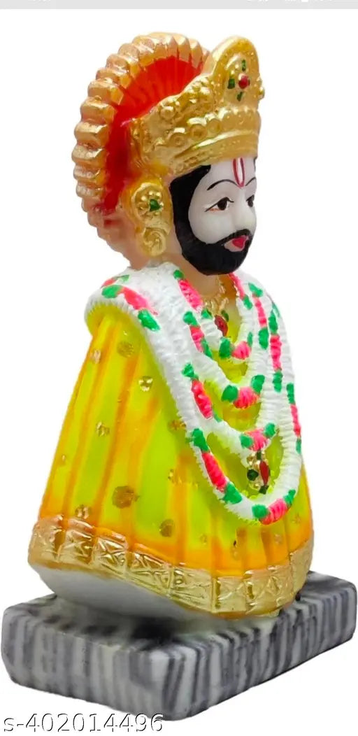 Marble Khatu Shyam Ji statue, intricately carved and peaceful, 3.5x6x2.5 inches, perfect for home or office decor