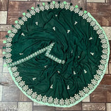 Maroon Vichitra Silk Embroidered Sequence Work Sari with Separate Blouse, trending Indian fashion