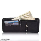 Solid faux leather wallet/purse for men and boys, free size (11cm x 9cm), made in India