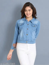 Denim waistcoat for women, stylish and sensible, solid pattern, size S (bust 34in, length 20in), made in India