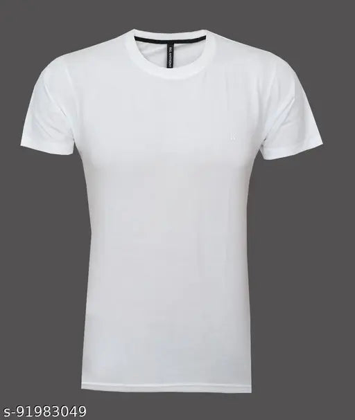 Cotton round neck t-shirt, solid pattern in sizes M, L, XL, XXL, XXXL from India