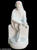 Marble Sai Baba Murti statue, 4.5 inch high, home and office decor, used in mandir, Indian origin