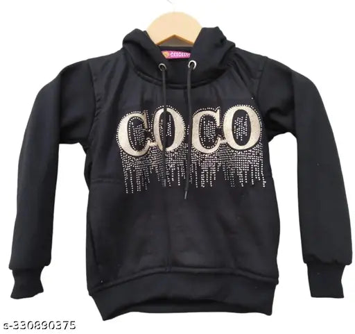 Black cotton sweatshirt for kids, printed net pattern, long sleeves, Ananta Garments loungewear