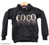 Black cotton sweatshirt for kids, printed net pattern, long sleeves, Ananta Garments loungewear