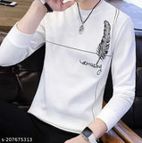 Standly cotton printed long-sleeve t-shirt - black, high-quality round neck full sleeve, suitable for vacations
