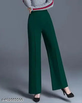 Solid cotton blend retro women's trousers, versatile style for all seasons, Indian-made