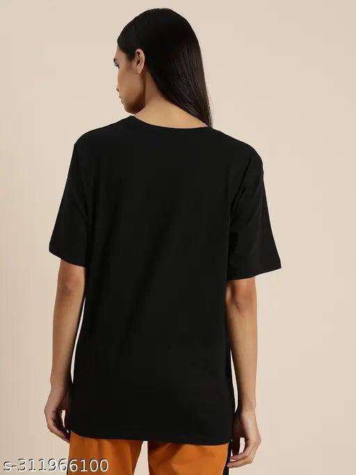 Cotton oversized printed T-shirt, Dillinger women's style, short sleeves, India-made