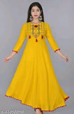 Rayon embroidered kurtis, three-quarter sleeves, Indian fashion wear for women size S to XXXL