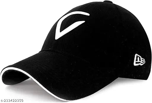 Stylish black cotton baseball cap, adjustable for men, women, boys, and girls