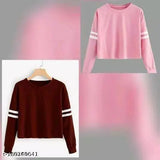 Cotton round neck full sleeve T-shirt, SriSaras women's casual wear, 100% cotton, bio-washed fabric