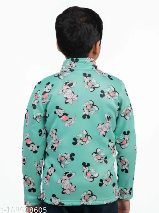 Wool winter jacket (printed net) for girls aged 9-15 years. Made by Aadhya Creation