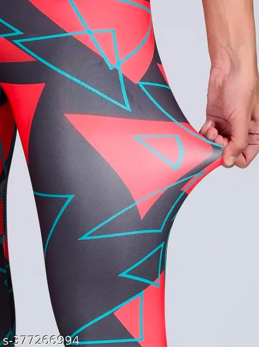 Grey Solid Lycra Earth Joy Jeggings for Active Women's Gymwear and Sportswear, printed net design, size 37", 5 threads stitching