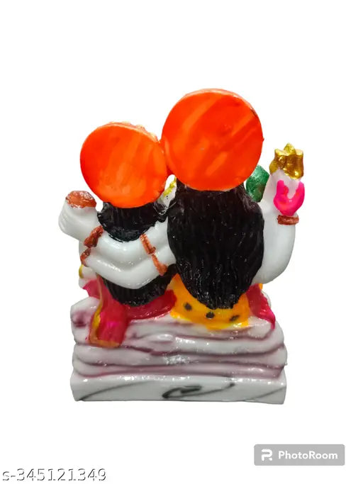 Resin Shiv Parivar idol, 3.5x2.5x5.5 inches, Indian temple decor and lucky showpiece for home or office